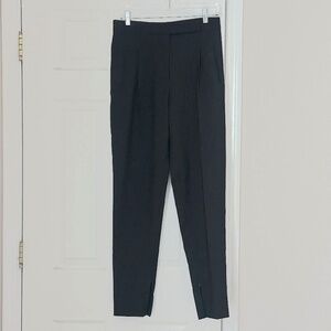 Protagonist Women's Slim Pants Size 4 Virgin Wool Silk Black Zipper Skinny Ankle
